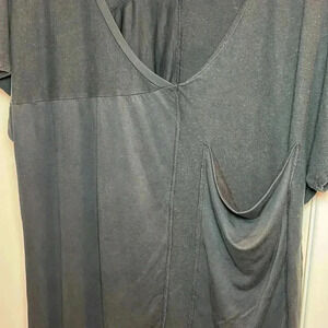 Sundance Lagenlook Black Shirt Dress Linen Cotton Large